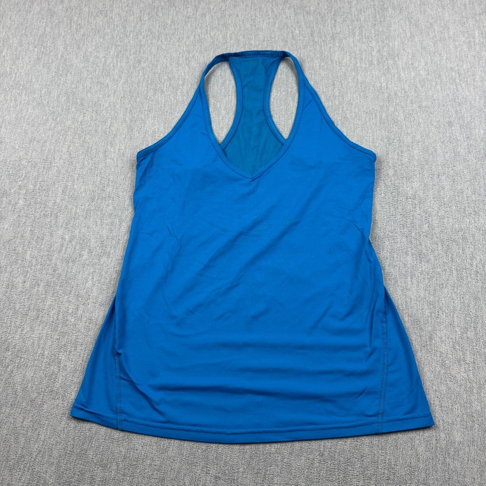 Lululemon Tank Top Womens 8 Blue Wild & Free Running‎ Gym Workout Athletic Yoga